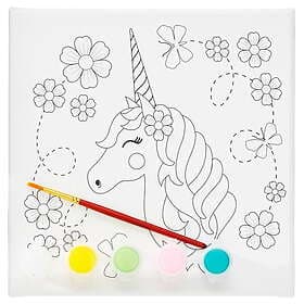 Panduro Hobby Colouring Canvas Kit – komplett målarkit för att måla en vacker enhörning
