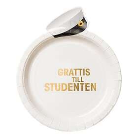 Papperstallrikar Studentmössa 8-pack