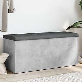 vidaXL Förvaringsbänk betonggrå 102x42x45 cm konstruerat trä 835057