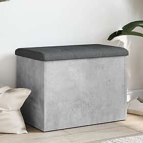vidaXL Förvaringsbänk betonggrå 62x42x45 cm konstruerat trä 835043