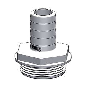 Trudesign Koppling till Aquavalve Rak Vit, 19mm, 3/4"