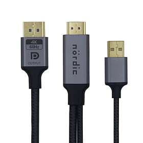 NÖRDIC 18Gbps Active HDMI - Displayport 0,5m