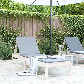 vidaXL Solsäng vit 199,5x60x74 cm massiv furu 825067