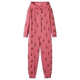 vidaXL Barnpyjamas med huva gammelrosa 116 14236