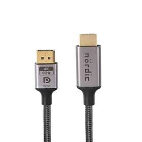 NÖRDIC Displayport - HDMI 4K60Hz 18Gbps 0,2m Adapter DPHM-104