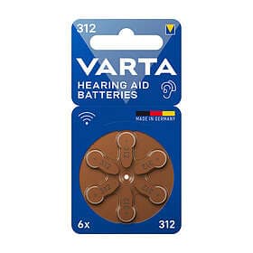 Varta 312 Hörapparatsbatterier, 6 St