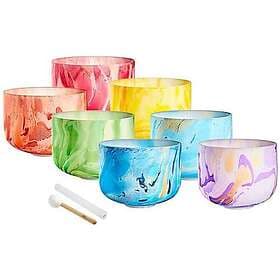 MEINL MCSBSETCHA Marble Crystal Singing Bowl Chakra Set