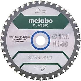 Metabo Sågklinga Steel Cut Classic 165x20 Z40 FZFA/FZFA 4°