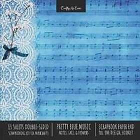 Pretty Blue Music Scrapbook Paper Pad 8x8 Decorative Scrapbooking Kit for Cardmaking Gifts, DIY Crafts, Printmaking, Papercrafts, Notes Lace