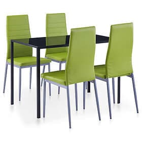 vidaXL Matbord och stolar 5 delar grön 281705