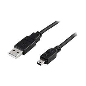 Deltaco USB-24S USB-kabel USB till mini-USB typ B 1 m