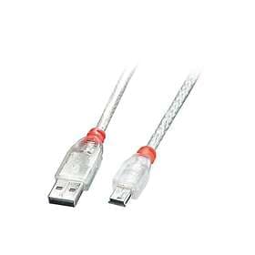 Lindy 41783 USB-kabel 2 m USB 2,0 USB A Mini-USB B Transparent