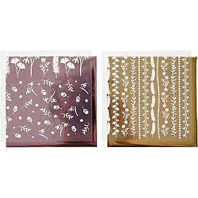 Creativ Company Limfolie Rosa/Guld Blommor 15x15 cm
