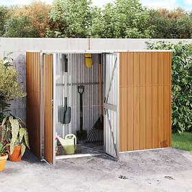 vidaXL Trädgårdsskjul brun 225x89x161 cm galvaniserat stål