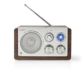 Nedis FM-radio Bordsdesign FM Strömadapter Analog 15 W Bluetooth Brun