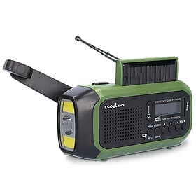 Nedis Nödradio Portabel design DAB+ FM Batteridriven Handvev Solar Powered USB ström Väckarklocka