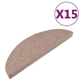 vidaXL Trappstegsmattor självhäftande 15 st 56x17x3 cm beige 136388