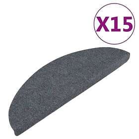vidaXL Trappstegsmattor självhäftande 15 st 56x17x3 cm grå 136391