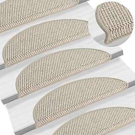 vidaXL Trappstegsmattor självhäftande sisal 15 st 56x17x3 cm taupe 326859
