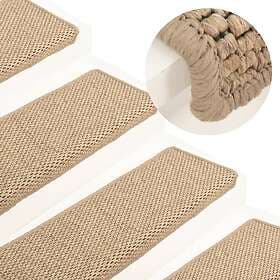 vidaXL Trappstegsmattor självhäftande sisal 15 st 65x21x4 cm sand 326891