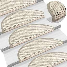 vidaXL Trappstegsmattor självhäftande sisal 15 st 56x17x3 cm beige 326858