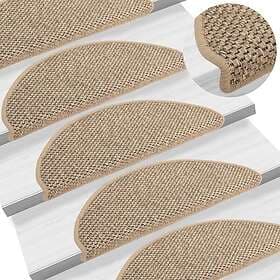 vidaXL Trappstegsmattor självhäftande sisal 15 st 65x21x4 cm mörkbeige 326878
