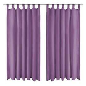 vidaXL Gardiner i microsatin 2 st med öglor 140x175 cm lila 132225