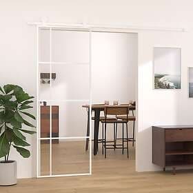vidaXL Skjutdörr ESG-glas och aluminium 76x205 cm vit 151680