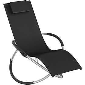 TecTake Solstol Paulina, ergonomisk, hopfällbar, 150kg belastning svart