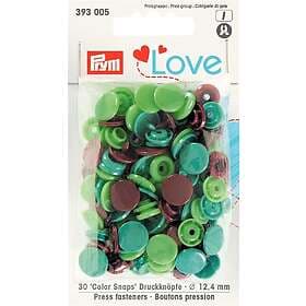 Prym Love Color Snaps blandade Gröna-Brun 30 st