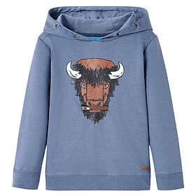 vidaXL Barnhoodie blå melange 116 13016