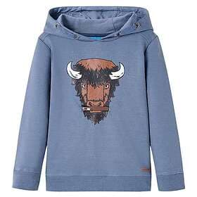 vidaXL Barnhoodie blå melange 128 13017