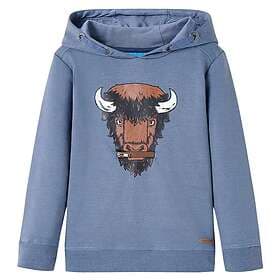 vidaXL Barnhoodie blå melange 140 13018