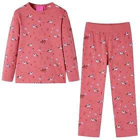 vidaXL Pyjamas med långa ärmar för barn gammelrosa 104 14230