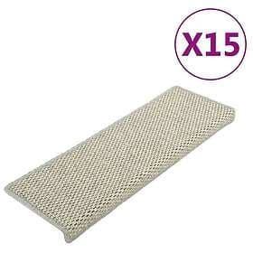 vidaXL Trappstegsmattor självhäftande sisal 15 st 65x21x4 cm grå 326887