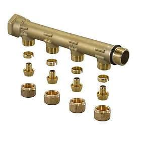 Uponor Aqua PLUS fördelarrör PEX WTR DR G3/4"MT/FT 4X15 c/c50mm