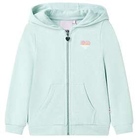vidaXL Barnhoodie med dragkedja ljus mintgrön mix 128 10992