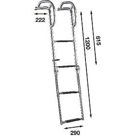 Båtsystem Stege för peke m handtag, 4 steg, 1200mm