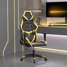 vidaXL Gamingstol med massage svart och guld konstläder 345425