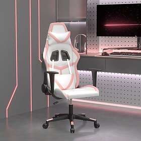 vidaXL Gamingstol vit och rosa konstläder 3143673