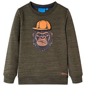 vidaXL Tröja för barn mörk kaki melange 92 13204