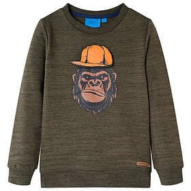 vidaXL Tröja för barn mörk kaki melange 104 13205