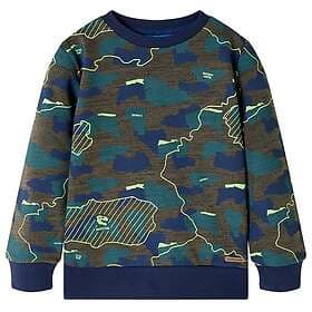 vidaXL Tröja för barn mörk khaki melange 104 13240