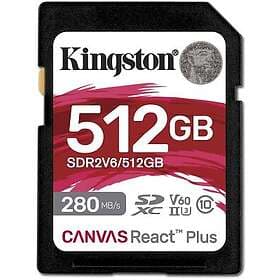 Kingston Canvas React Plus SDXC Class 10 UHS-II U3 V60 280/150MB/s 512GB