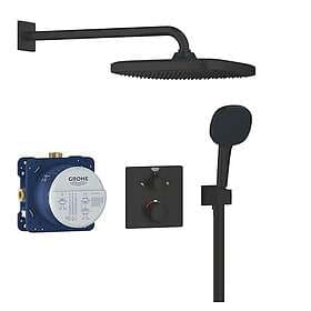 Grohe Precision Thermostat Dusjpakke For innbygning, Sort Matt 348822430