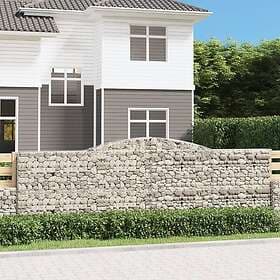 vidaXL Gabioner bågformade 15 st 400x30x120/140 cm galvaniserat järn 3146888