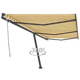 vidaXL Fristående markis manuellt infällbar 600x300 cm gul/vit 3069798