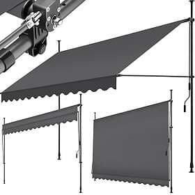TecTake Spännmarkis Och Soltak Med Handvev, Höjdjusterbar 350 X 180cm