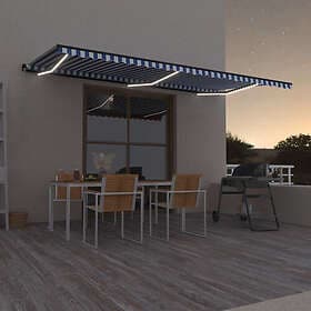 vidaXL Markis manuellt infällbar med LED 600x300 cm  