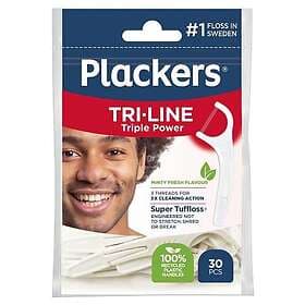 Plackers Tri-Line 30-pack (Tandtrådsbyglar)